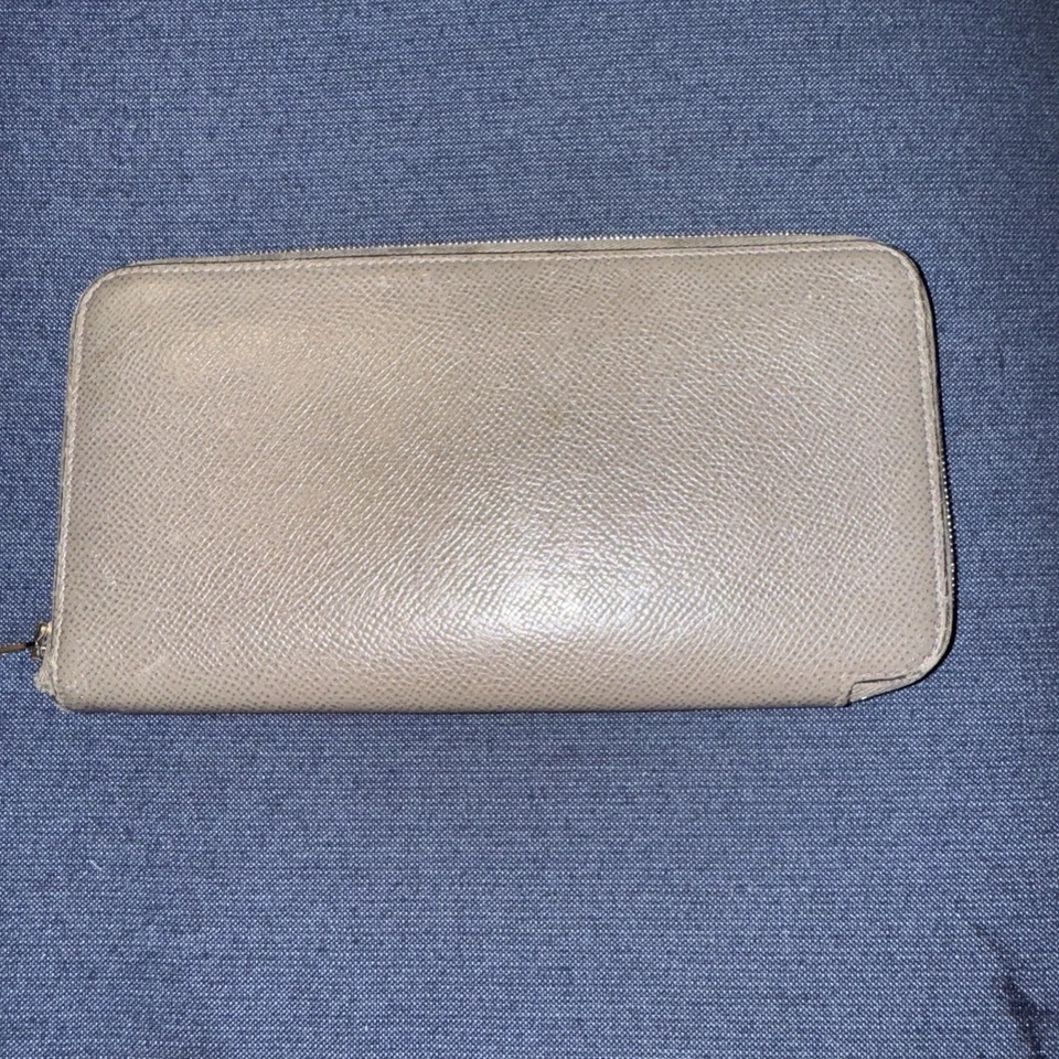 Cartera Larga HERMES Azap Seda En Cuero Cremallera Alrededor Gris DE COLECCIÓN AUTÉNTICA USADA EN EXCELENTE ESTADO Foto 2 de 4