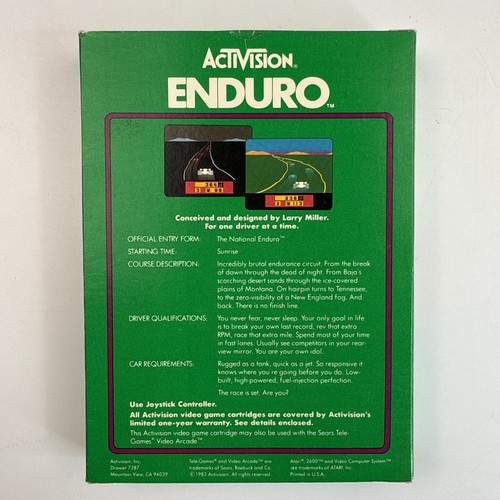 Enduro Atari 2600 komplett mit Originalkarton und Anleitungsheft Vintage 83 - Bild 3 von 7