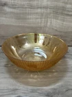 Vintage 1960’s Iridescent 8” Diameter Bowl- Flora Gold By Jeanette Glass Co.