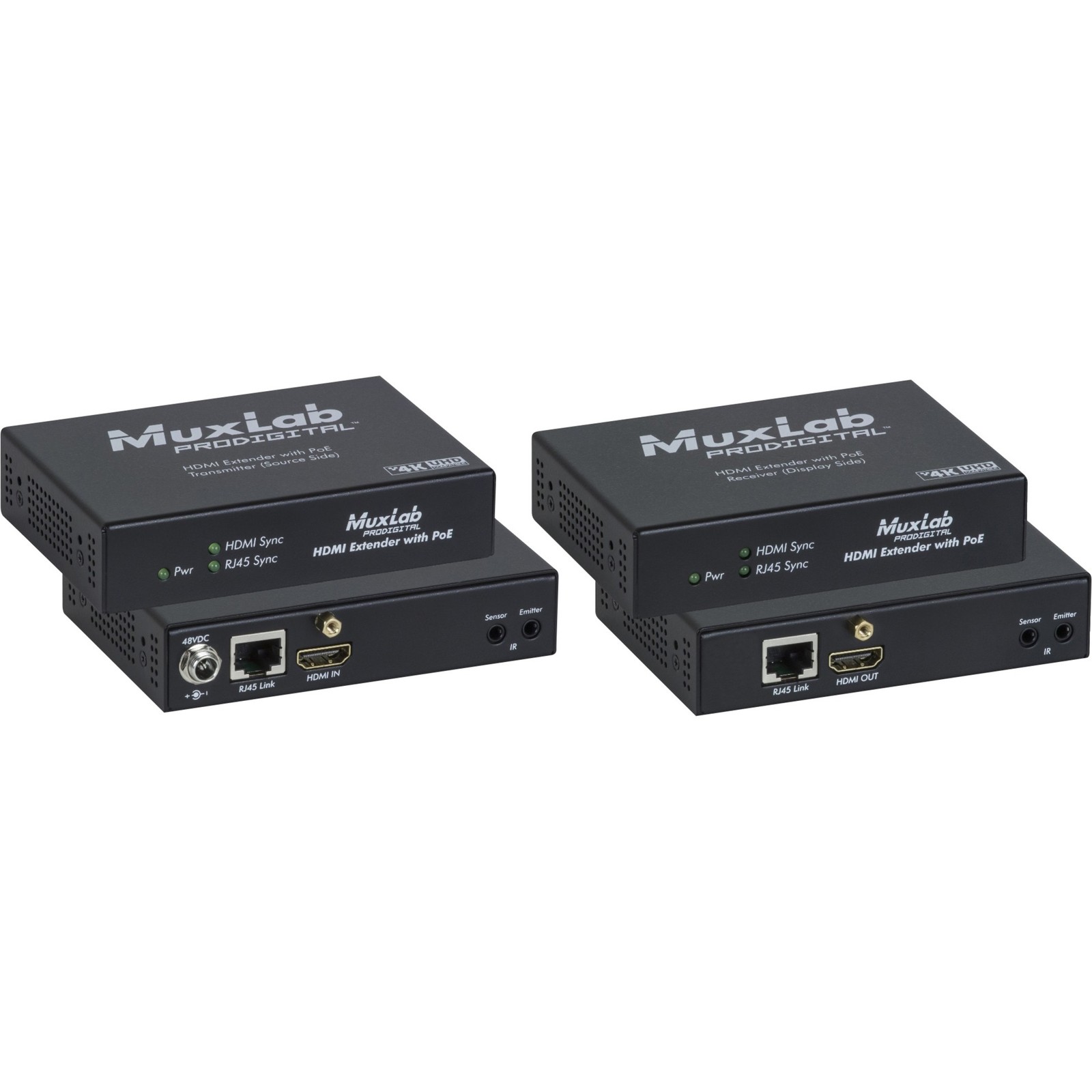 Muxlab 500451-Комплект удлинителей PoE Hdmi, Poe, Hdbt, Uhd-4k (500451poe)