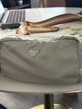 PRADA White Vela Tessuto Nylon Cosmetic Pouch