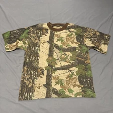Vintage Realtree Shirt Mens XL Camo  Brown Green Pocket Outdoors Hunting Tee