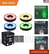Waterproof LED Golf Cup Light - 16-Hour Rechargeable, Remote Controlled & RGB