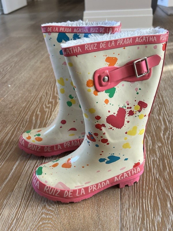 Agatha Ruiz De La Prada Girls Colorful Rain Boots Size EURO 32/US 13.5 GUC