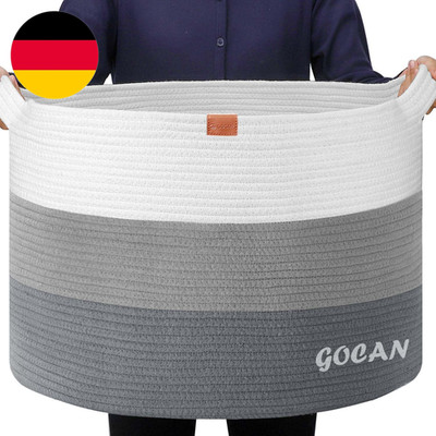Extra Großer Deckenkorb Baumwollseilkorb D55 X H35Cm Gewebte Wäschekörbe Für Dec