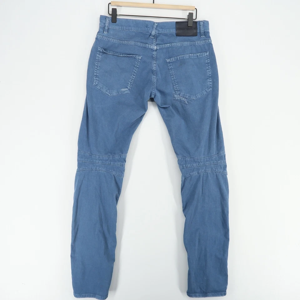 Pantalones de Moto Pierre Balmain Para Hombre Talla 33 Azul Envejecido Motociclista Denim Hecho en Italia Foto 4 de 4