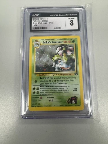 Pokemon CGC 8 NM / Mint Gym Challenge Holo Erika's Venusaur 4/132