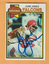 June Jones Atlanta Falcons AUTO Signed 1979 Topps Portland State Vikings