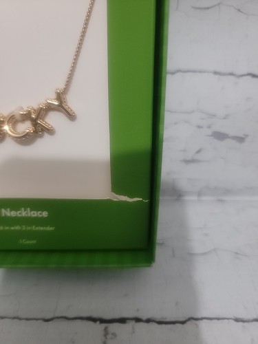 Kate Spade New York x Target Gold LUCKY Bubble Chain Necklace - Picture 2 of 5