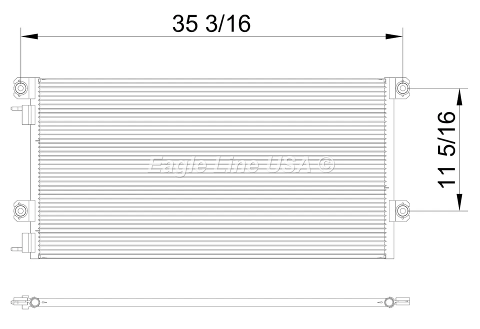 Condensador de CA apto para Volvo VHD VN VNL WI Mack CHU CXU GU 32 3/8" x 16 3/16" núcleo" Foto 2 de 4