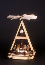 Krippe-Pyramide Weihnachtspyramide Christi Geburt natur-Gl&auml;&szlig;er Seiffen  Erzgeb.