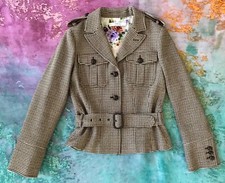 RED VALENTINO houndstooth virgin wool jacket IT 42 Italy NWOT