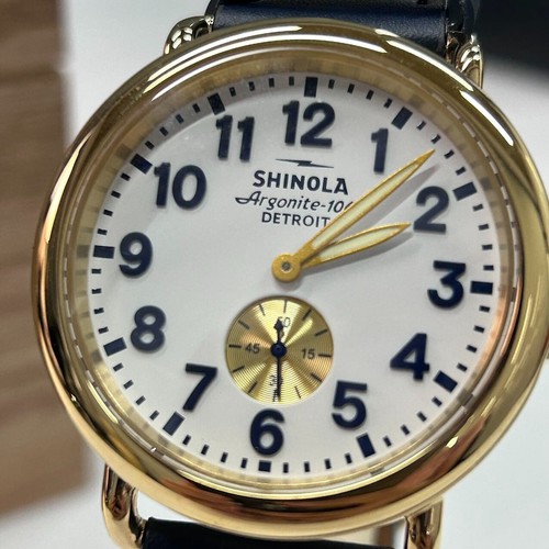 Shinola The Runwell 41mm ARGONITE 1069 White Dial & Navy Strap Quartz Men Watch - Picture 12 of 14