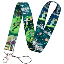 Rick And Morty Cartoon Characters Portal Green ID Badge Holder Lanyard
