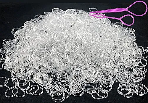 2500 Pcs Hair Bands Clear Elastic Hair Band Mini Hair Rubbers Ties For  Girls Pon