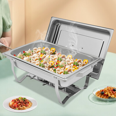 7L Rechteck 1 Fächer Chafing Dish Buffet Wärmere Pfanne Catering