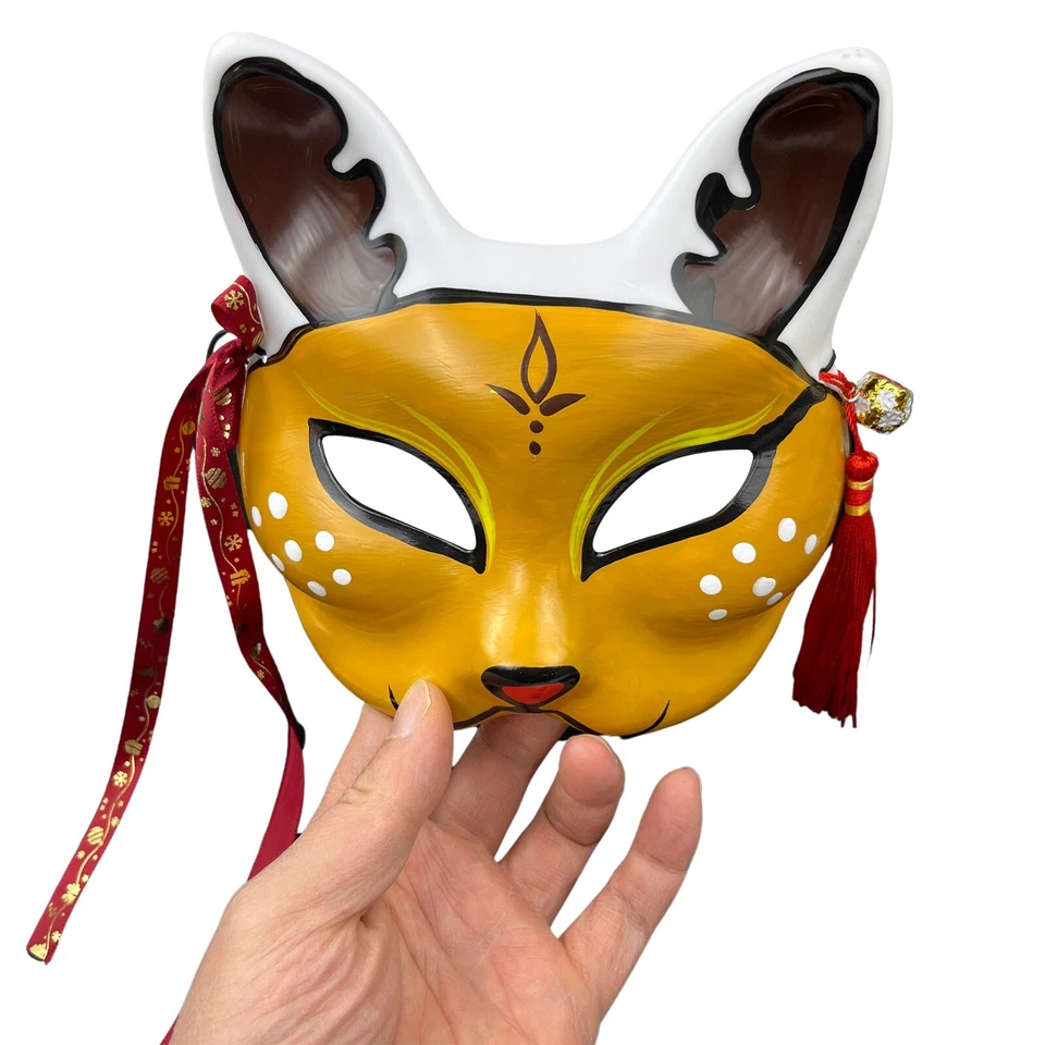 Kitsune Mask for Christmas Eve, New Year Fox Cat Deer Santa Claus Trees Masks - Image 3 of 3