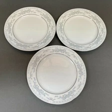 Somerset NL Excel Bread & Butter Floral White Blue Platinum Trim Lot of 3