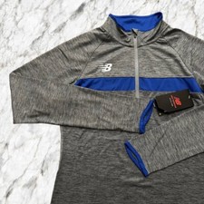 NWT New Balance Women  s 3/4 Zip Track Jacket Sporty NB Dry Gray Blue Size M