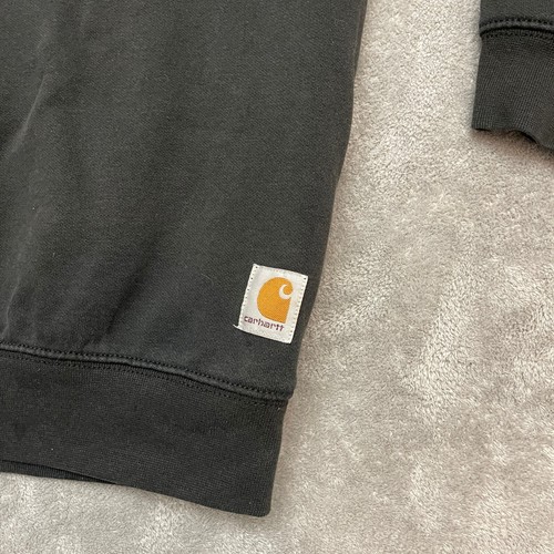 Carhartt Sweatshirt Mens Medium Black Midweight Crewneck Loose Fit Workwear K124 - Picture 2 of 8