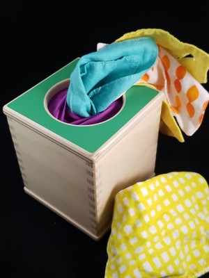 Lovevery 3x Pcs: sensory Tissue Box, Slide N Seek (No Balls) And Color Tumbler  