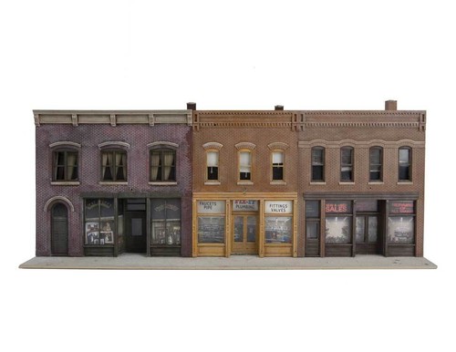 Walthers Cornerstone 1/87 HO Scale MERCHANT'S ROW IV brick storefronts 933-4040 - Picture 2 of 6