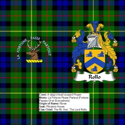 Scottish Clan Crest Rollo Rock Slate 14cm x 14cm Top Qualität Schiefer