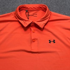Under Armour Polo Shirt Men's Extra Large Orange Golf Performance Stretch NWOT