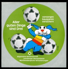 Advertising Stickers - General Retirement Football Bunny - 10x10cm - Vintage 80s