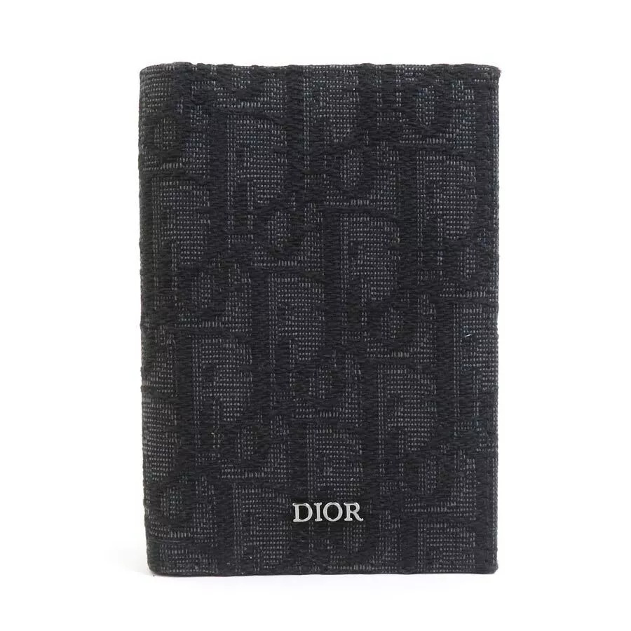 Authentique porte carte Christian Dior toile noire   r10137k