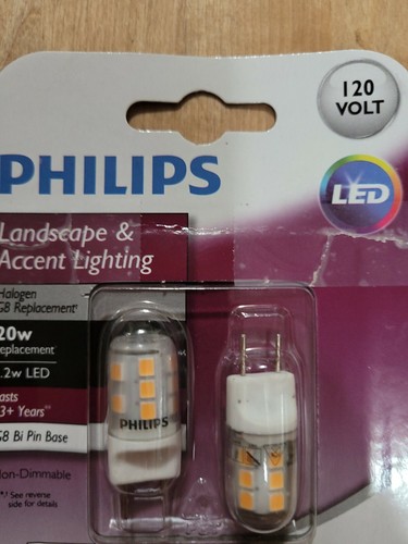Philips 20 Watt Replacement 2-Pack LED G8 Bi-Pin Base Bulbs 120 volt - Picture 4 of 6