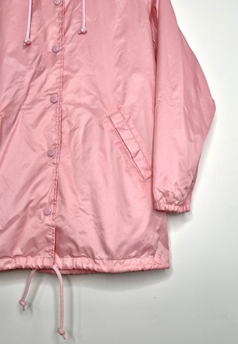 Obey Defiant Rose Pink Button Up Hooded Coach Windbreaker Size Small - Picture 4 of 14