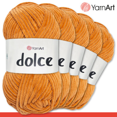 YarnArt 5 x 100 g Dolce Chenille Wolle Garn Stricken Häkeln Amigurumi 64 Farben