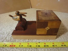 Vintage handmade, primitive spring loaded mechanical cigarette dispenser, case.