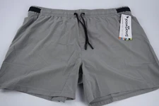 NWT! Mens SmartWool Active 5" Shorts Light Grey $75 sz XL Pocket Zip