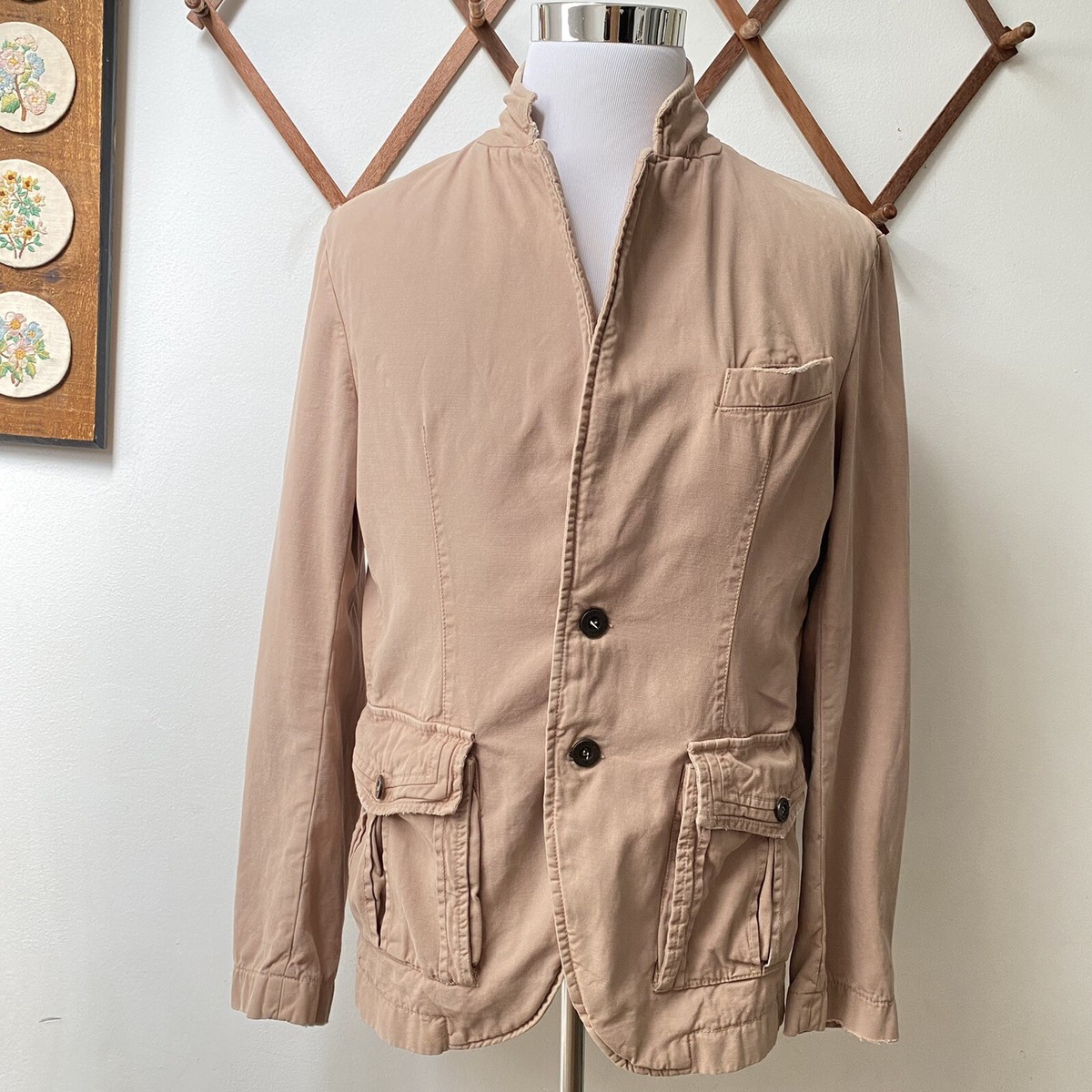 Just Cavalli Mens Tan Jacket Safari Casual Blazer Made In Italy 50 