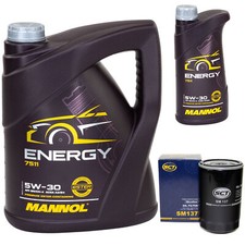 Motoröl Set MANNOL Energy 5W-30 API 6 Liter + Ölfilter für Mazda CX-9 3.7 277 PS