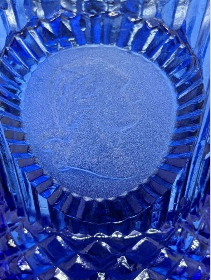 Avon Fostoria Glass George Washington Cobalt Blue Candle Holder 8" - Изображение 4 из 4