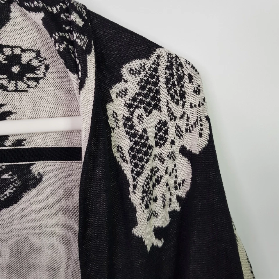 Cárdigan tejido seda jacquard encaje BCGB Max Azria Ruba XS blanco cachemir Foto 4 de 4