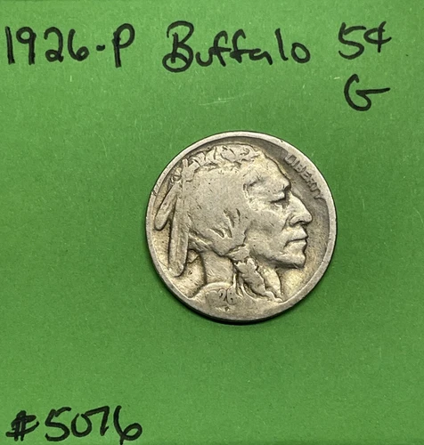 1926 Buffalo 🦬 Indian Head Nickel 5c Good