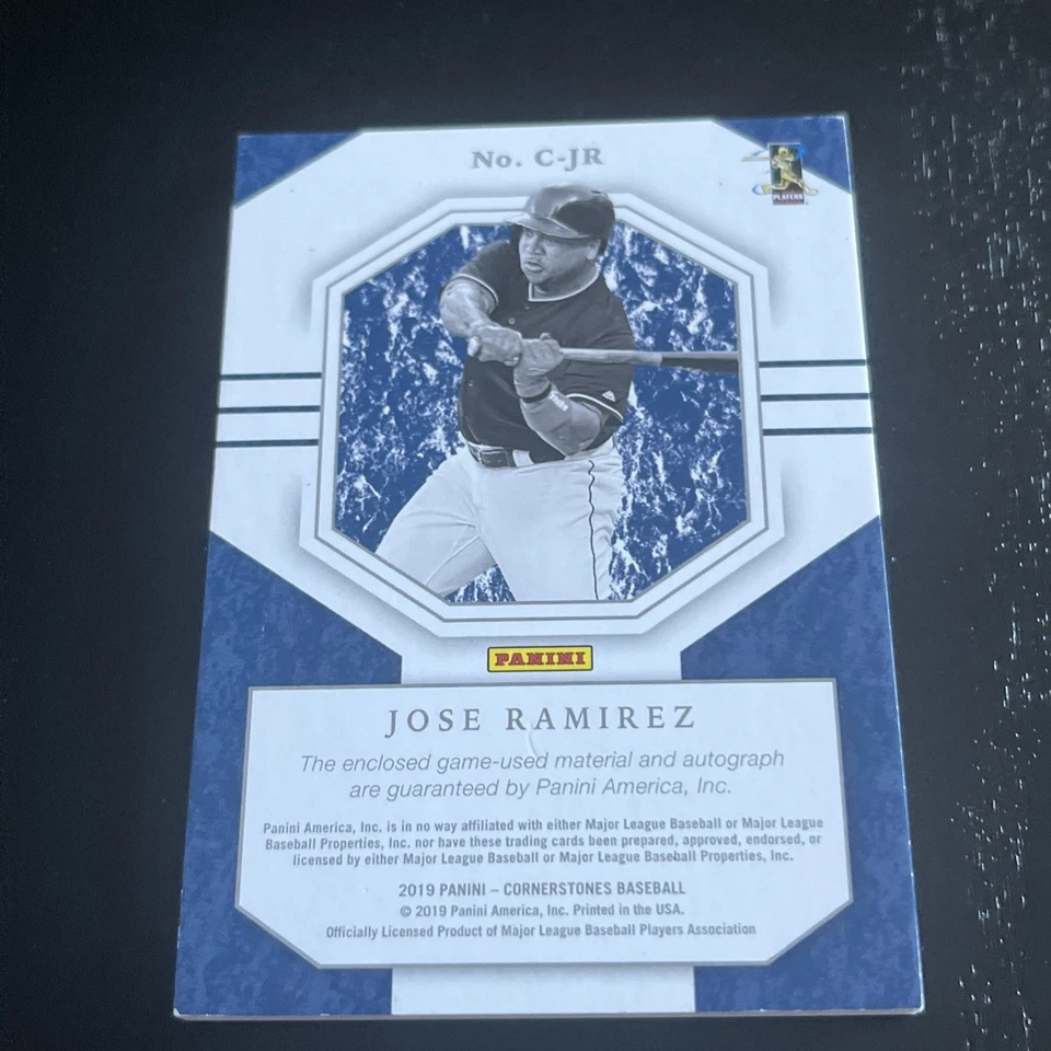 2019 Panini Cornerstones Baseball Jose Ramirez Quad Patch #C-JR (AU)(MEM) - Image 2 of 3
