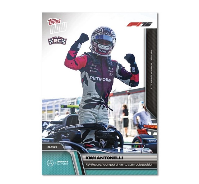 Kimi Antonelli RC Youngest Pole F1 2025 Formula 1 Topps NOW Card 33