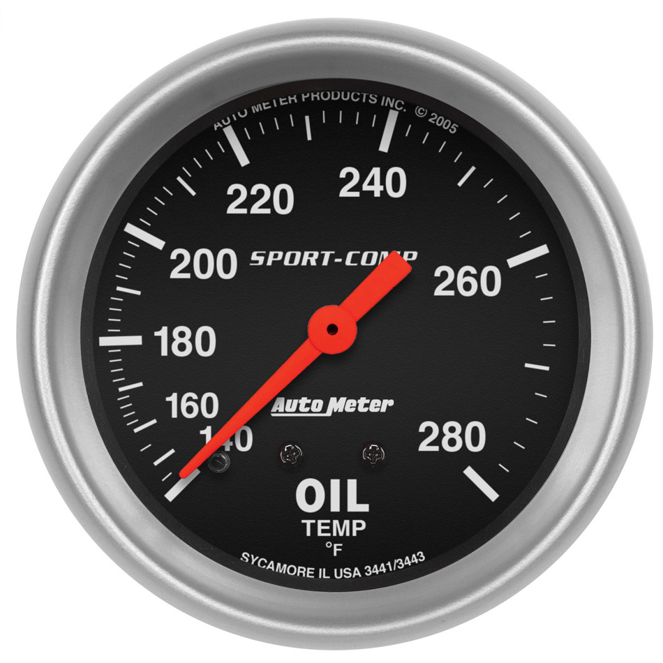 AUTOMETER 3441 Oil Temp Gauge 140-280?F Mechanical Analog