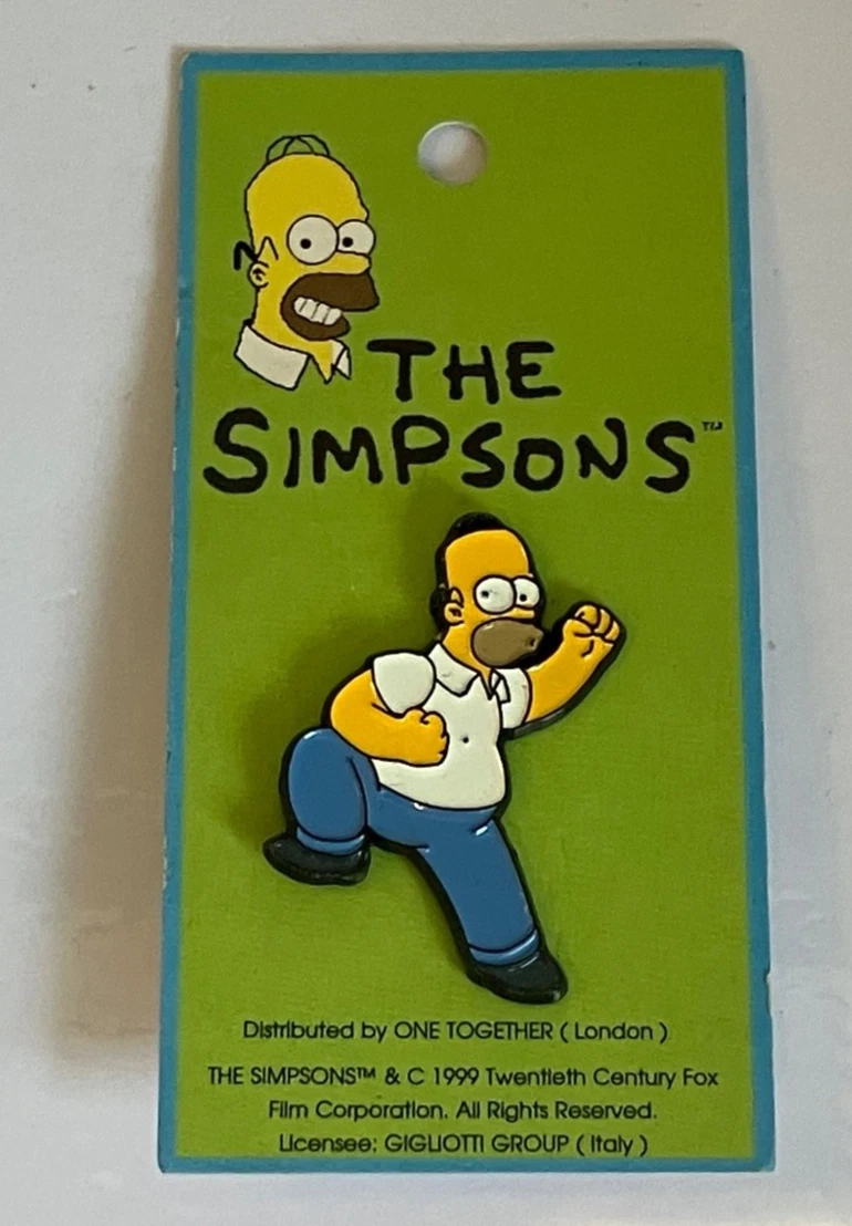 THE SIMPSONS - HOMER - ENAMEL PIN BADGE ON ORIGINAL CARD