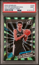 2023 PANINI DONRUSS HOLO GREEN LASER  #220 VICTOR WEMBANYAMA PSA 9