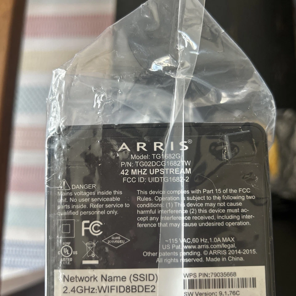 BRAND NEW Arris TG1682G XB3 WiFi Cable Modem with Cables - Image 3 of 4