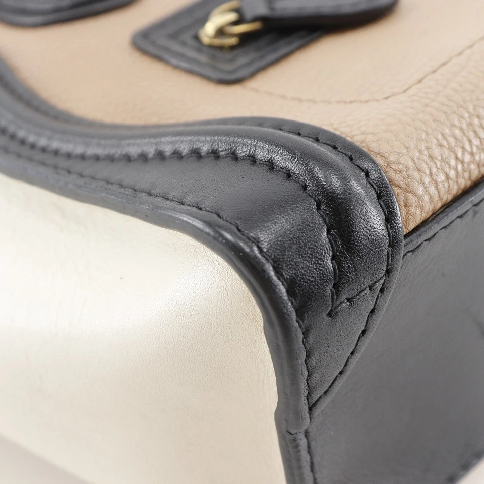 CELINE Luggage Nano Shopper Handbag By color 2WAYShoulder Black/Brown/Off-... - Image 4 of 4