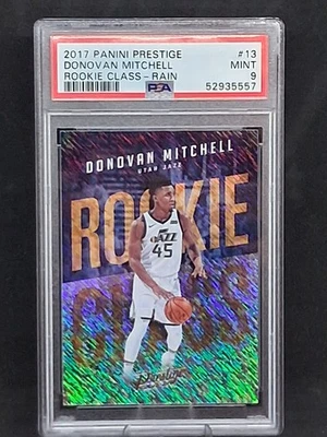 2017-18 Donovan Mitchell RC Panini Prestige Rookie Class Rain PSA 9 POP 10 - Bild 1 von 2