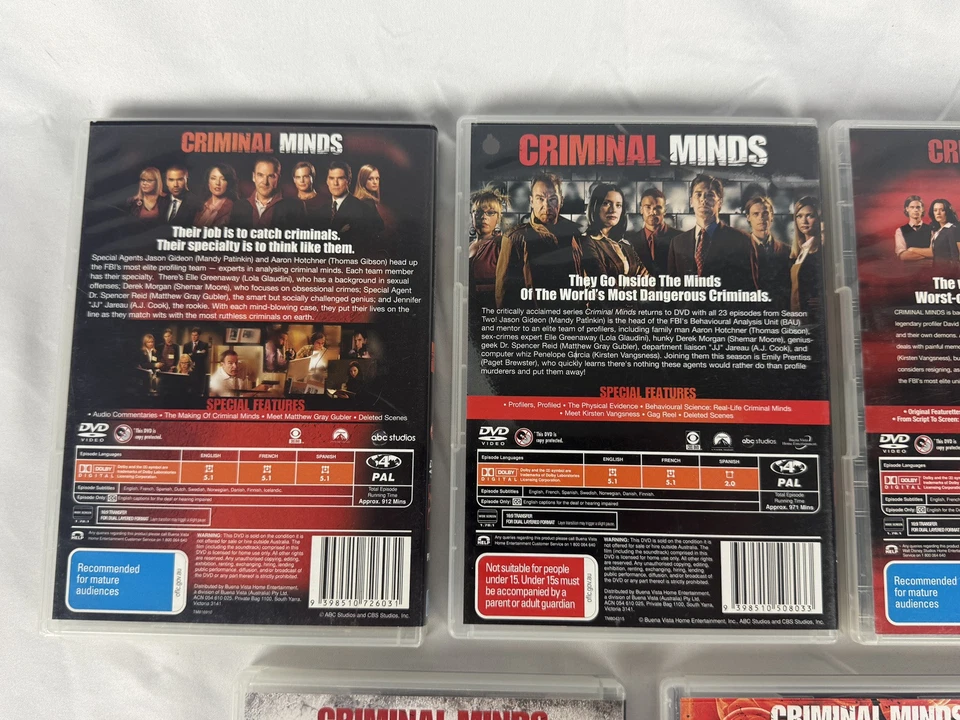 Criminal Minds DVD Temporadas Completas 1-7 Temporada 1 2 3 4 5 6 7 Caja Set Drama Crimen Foto 3 de 4