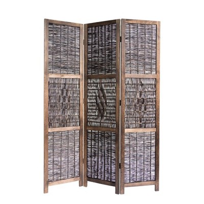 Raumteiler Trennwand Holz Paravent Weide Sichtschutz Spanische Wand Homestyle4u